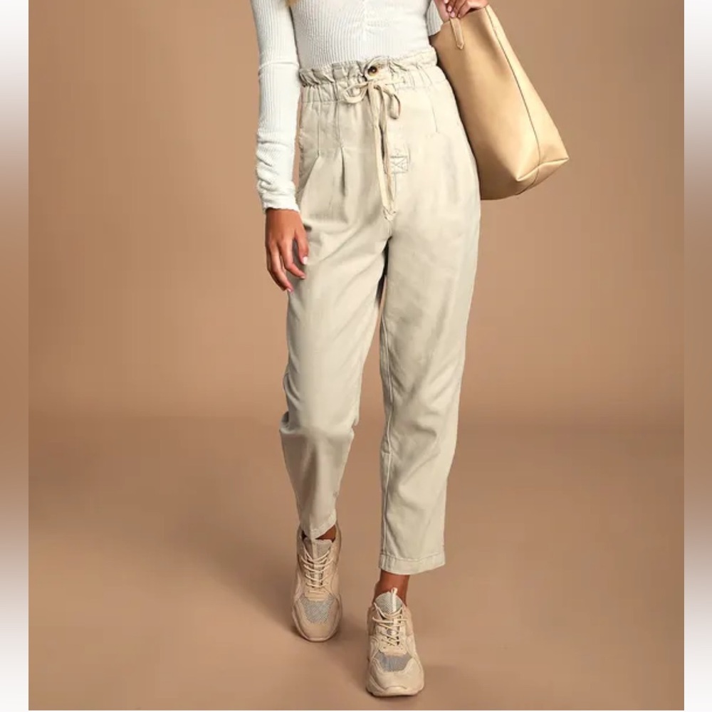 Free People Margate Paperbag Waist Pleated Trouser Pants